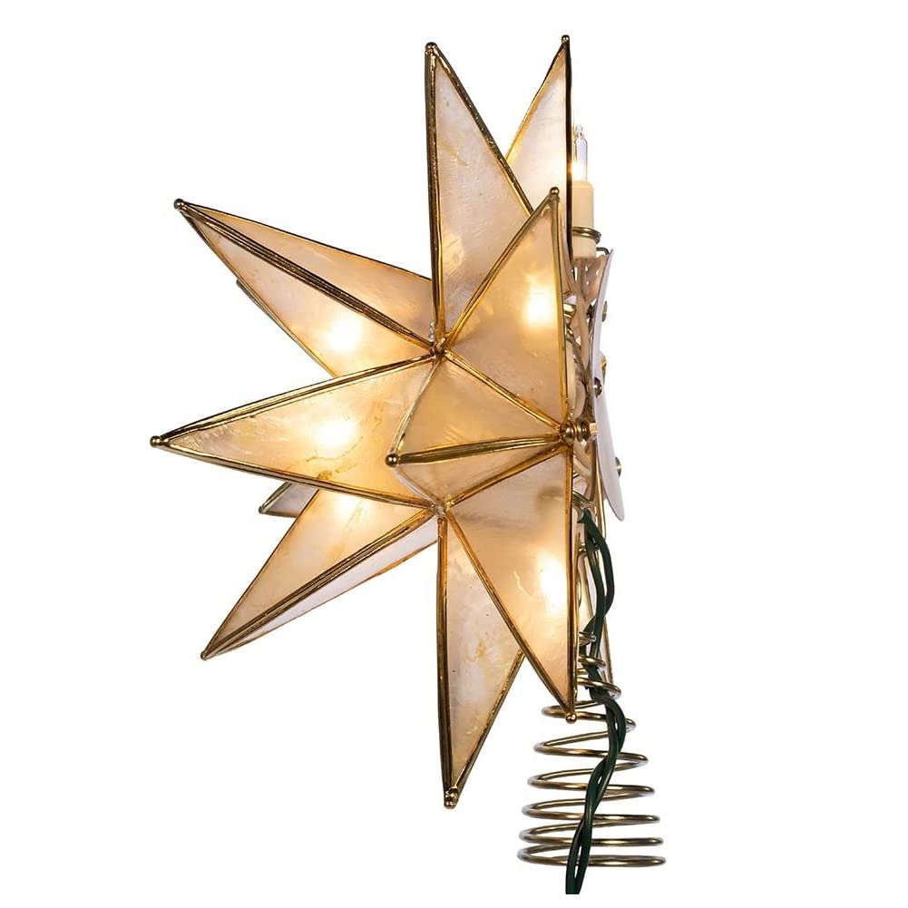 Amazon.com: Kurt Adler UL3135 Gold Sputnik Capiz Treetop : Home